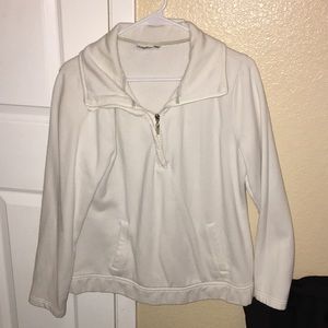 white half zip sweatshirt